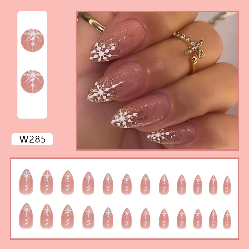 Wholesale Snow Glitter French Resin Nail Stickers